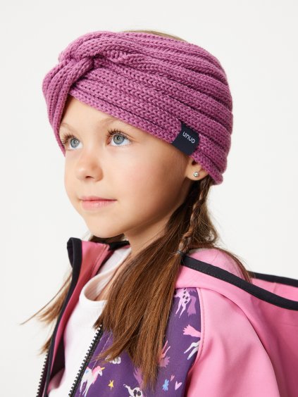 Čelenka pletená Twist, Růžová