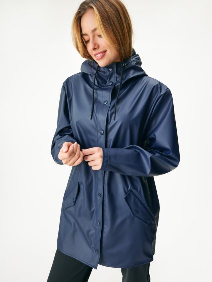 Dámský nepromokavý kabát bez zateplení, Tm. Modročerná