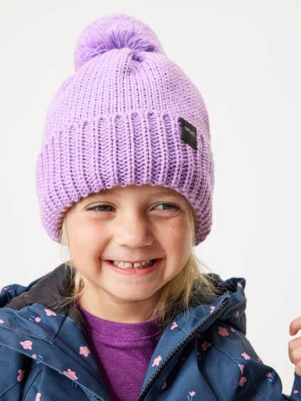 Dětská čepice pletená Bobble, Lila