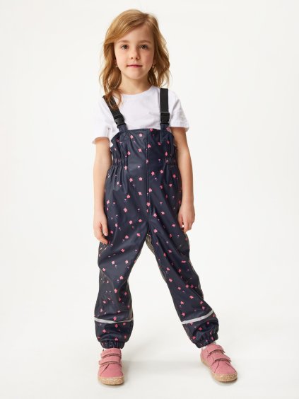 Dětské nepromokavé kalhoty s fleecem, Květiny