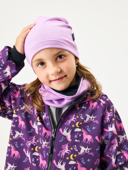 Dětská čepice z teplákoviny Basic, Lila