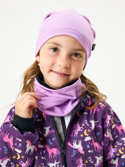 Dětský nákrčník z teplákoviny Basic, Lila