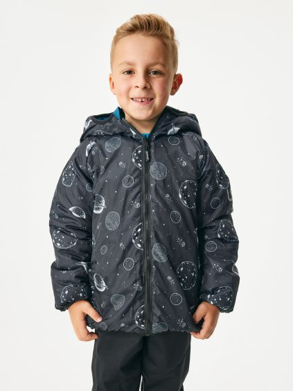 Dětská oboustranná bunda Duo, Kobaltová, Planety