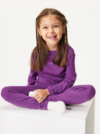 Dětské merino triko s dlouhým rukávem, Ostružinová