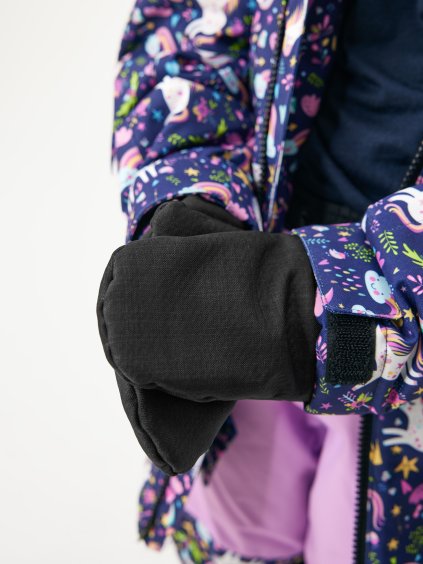 Dětské softshellové rukavice s beránkem Tap, Černá Žíhaná