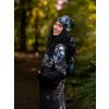 Dámský softshellový kabát s fleecem Street, Černá, Listy a větvičky
