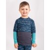 Dětské merino triko s dlouhým rukávem Nature, Kobaltová, Hory kluk