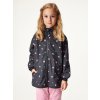 Dětská softshellová bunda bez zateplení pružná Basic, Černá, Květiny