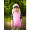 Dětské triko s UV ochranou 50+, Růžová, Květiny