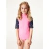Dětské triko s UV ochranou 50+, Růžová, Květiny