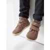 Dětské kotníkové barefoot boty, Hnědá