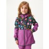 Dívčí softshellový kabát s fleecem Street, Ostružinová, Kytičky
