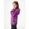 Dětská softshellová bunda bez zateplení Basic, Ostružinová, Kytičky