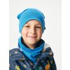 Dětská čepice z teplákoviny Basic, Modrá
