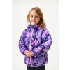 Dětská oboustranná bunda Duo, Lila, Kytky