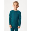 Dětské merino triko s dlouhým rukávem, Petrolejová