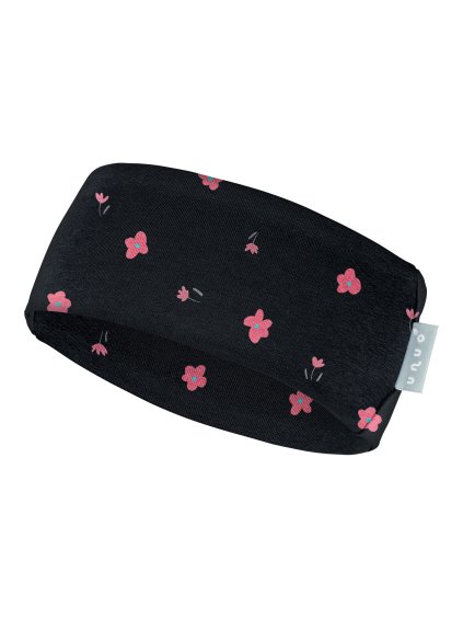 Dětská čelenka fleecová Elise, Černá, Květiny