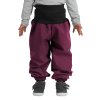 Batolecí softshellové kalhoty s beránkem Light, Vínová Žíhaná