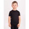Dětské merino triko s krátkým rukávem Nature, Černá