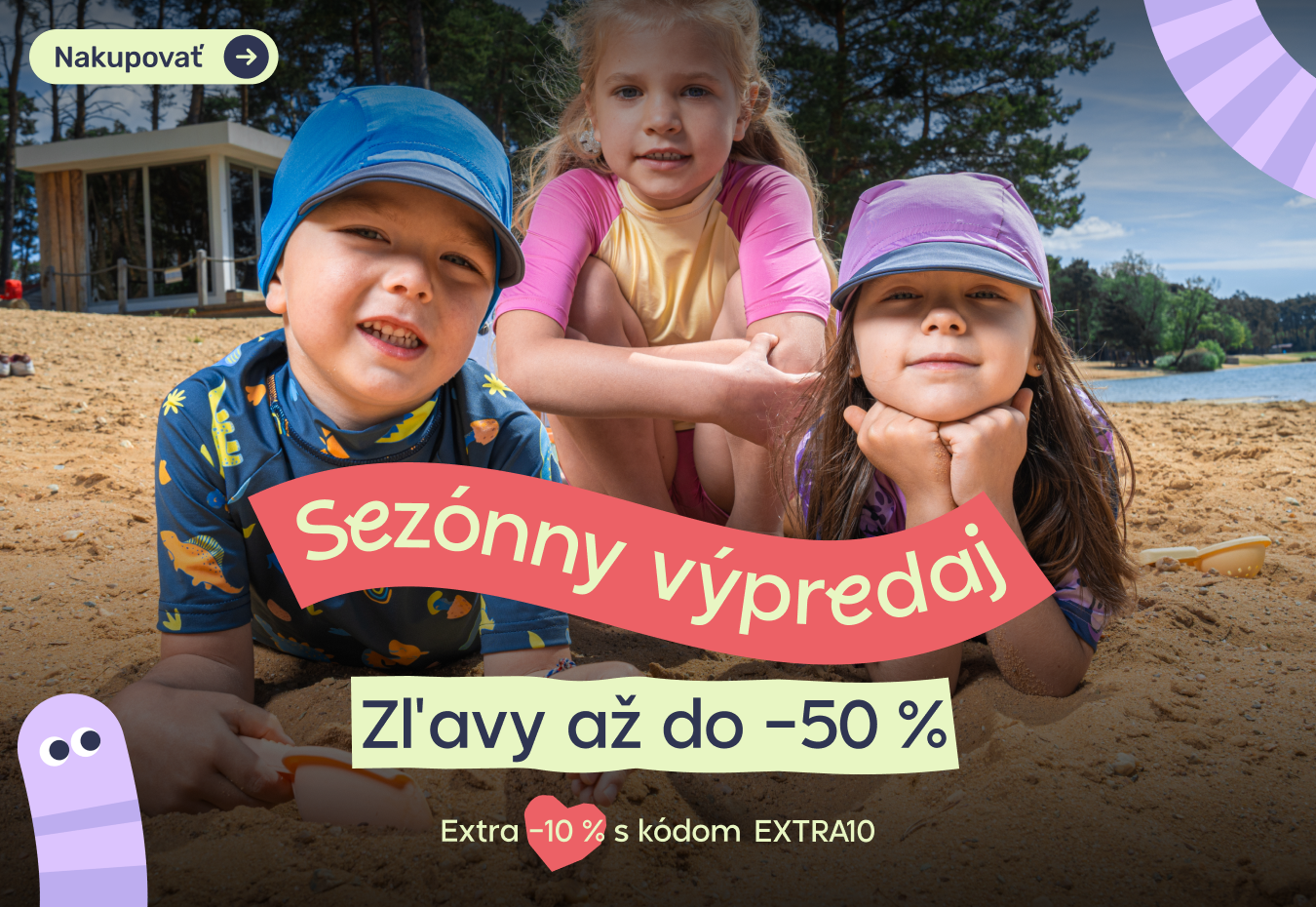 Sezónny výpredaj funkčného detského oblečenia Unuo pre rok 2026 s automatickou zľavou až 50 % priamo na e-shope. Akčná ponuka pre Slovensko zahŕňa detský softshell, letné UV tričká, plavky, šiltovky aj zimné bundy a nohavice českej výroby bez nutnosti zad