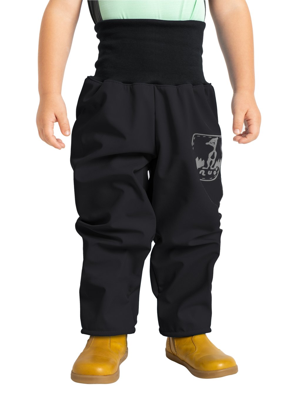 Unuo, Batolecí softshellové kalhoty s fleecem, Černá