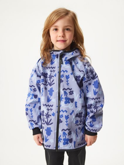 Dětská softshellová bunda s fleecem Basic, Květy