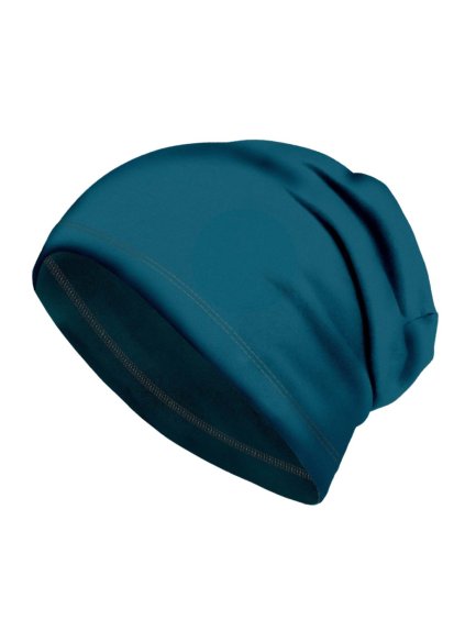 Dětská čepice z teplákoviny Homeless, Petrolejová (Velikost S (45-48 cm))