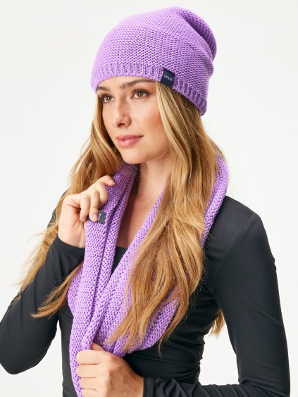 U pletena cepice warm lila 2846