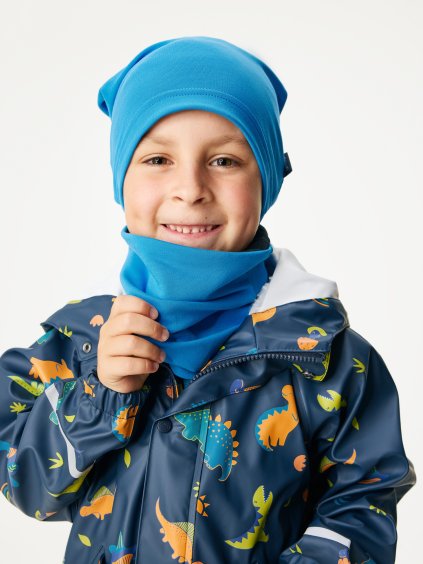 Dětský nákrčník z teplákoviny Basic, Modrá