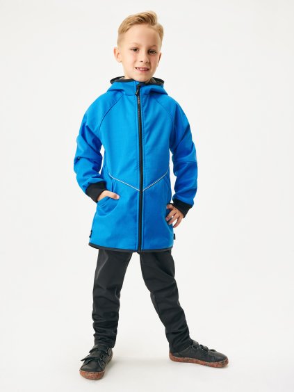 Dětská softshellová bunda s beránkem, Modrá