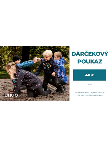 Unuo, Dárčekový poukaz v hodnote 40€, emailom