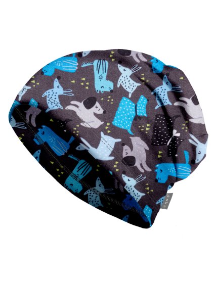 Unuo, Dětská čepice fleecová Homeless, Pejsci (Velikost XS (42 - 44 cm))