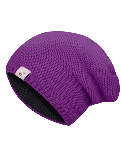 Unuo, Dětská čepice pletená Warm, Ostružinová (Velikost L (53-56 cm))
