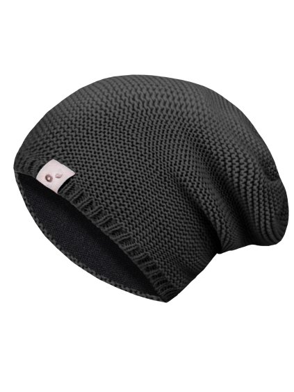 Unuo, Dámská čepice pletená Warm, Černá (Velikost Dámská (56-58 cm))