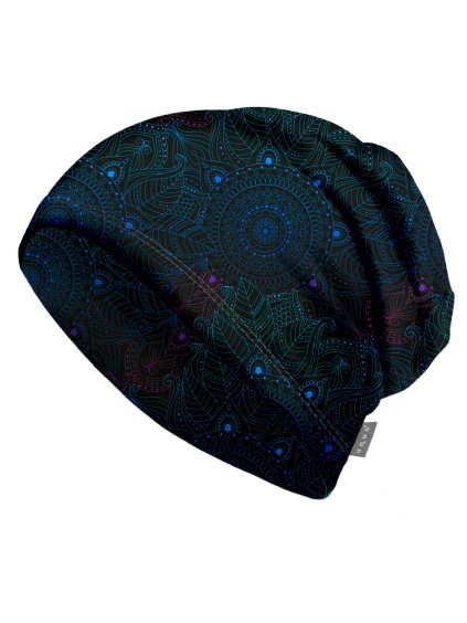 Unuo, Dětská čepice fleecová Homeless, Temná mandala (Velikost L (53-56 cm))