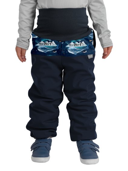 Batolecí softshellové oteplovačky s beránkem Plus, Tm. Modročerná, Tučňáci