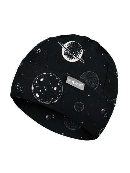 Unuo, Dětská čepice fleecová Sport, Planety (Velikost L (53-56 cm))