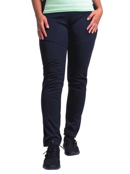 Unuo, Dámské softshellové kalhoty s fleecem pružné Sporty, Černá (Velikost S)
