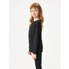 Dětské merino triko s dlouhým rukávem, Černá