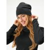 Dámská čepice z teplákoviny Basic, Černá
