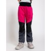 Dětské softshellové kalhoty s fleecem pružné Flexi, Tm. Šedá, Fuchsiová