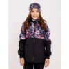 Dívčí softshellový kabát s fleecem Street, Černá, Kouzelné květiny