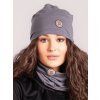 Dámská čepice z teplákoviny Basic, Šedá