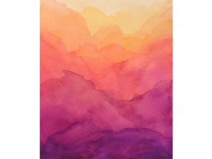 watercolor fialovozluty