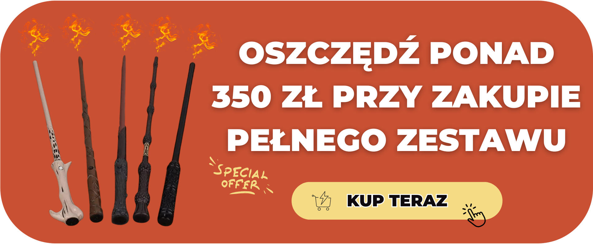 Zestaw różdżek strzelających ogniem