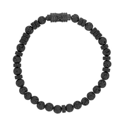 bracelet stainless steel with volcanic lava 3 318841PL