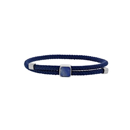 adjustable steel bracelet with sodalite square navy blue cotton cord 3 318689B