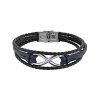 men s genuine cowhide bracelet with steel infinity symbol motif and clasp 3 318037