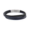 genuine cowhide multi strand bracelet for him in black and blue 3 318036