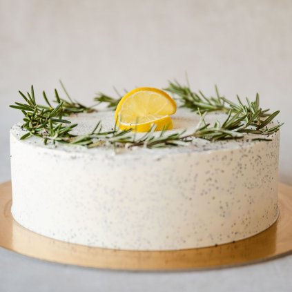 Makový dort s domácím lemon curd